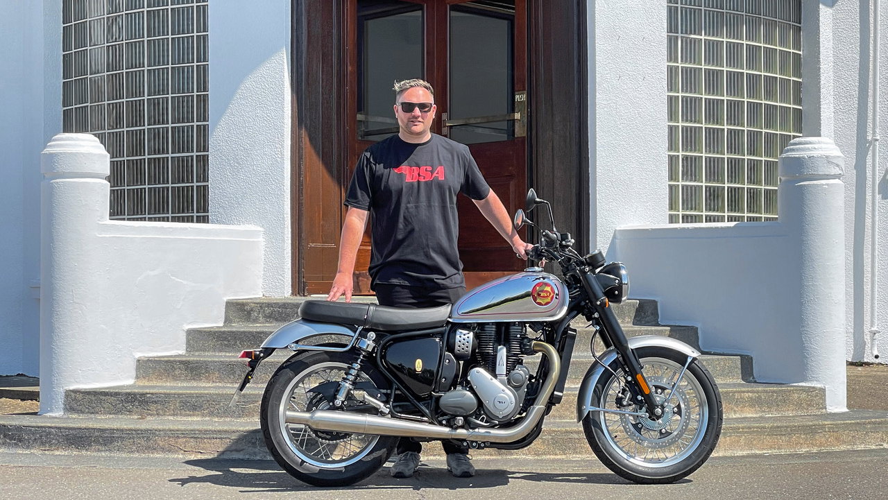 Luke Gregory with BSA Gold Star. - BSA